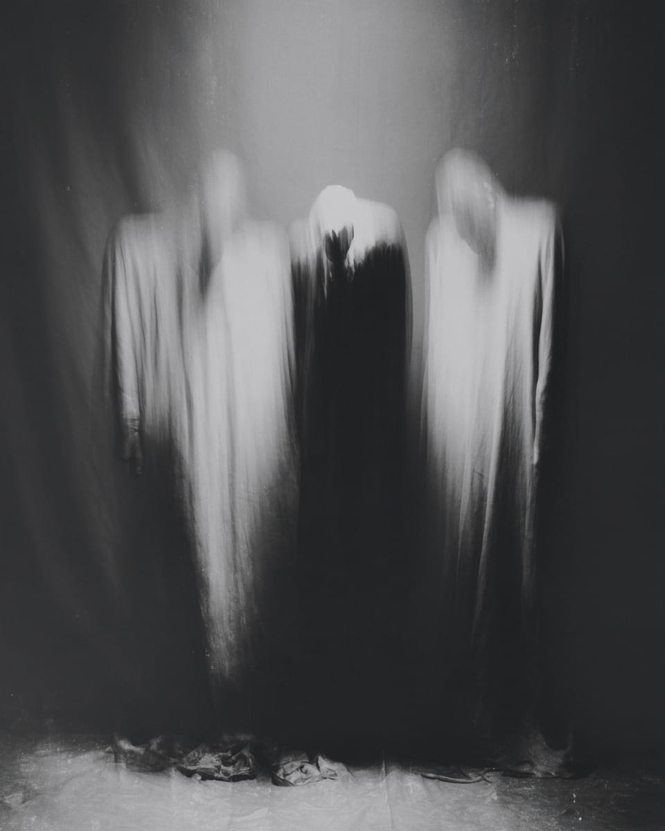 Grainy black-and-white image