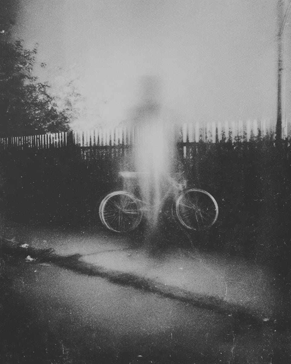 Grainy black-and-white image