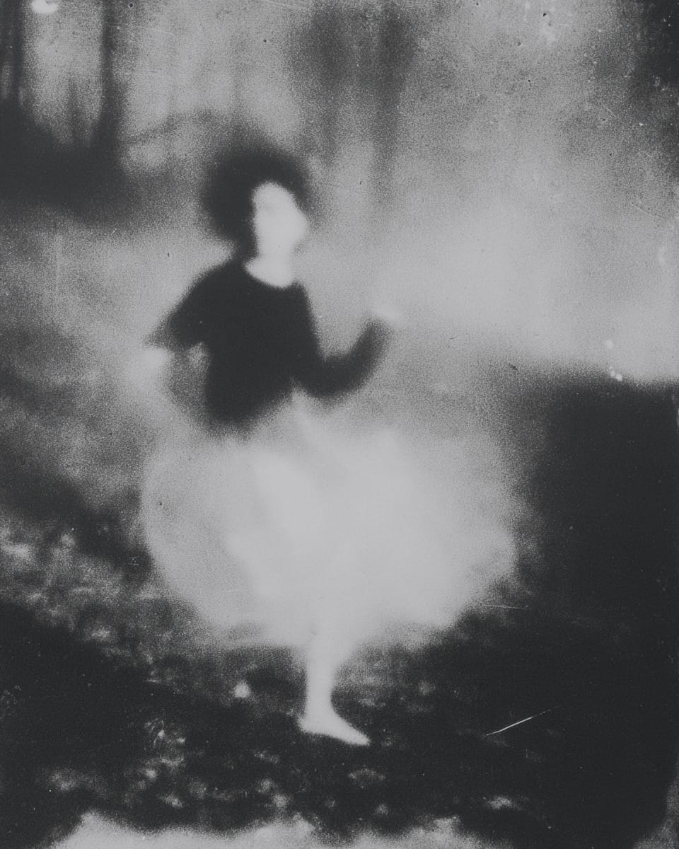 Grainy black-and-white image