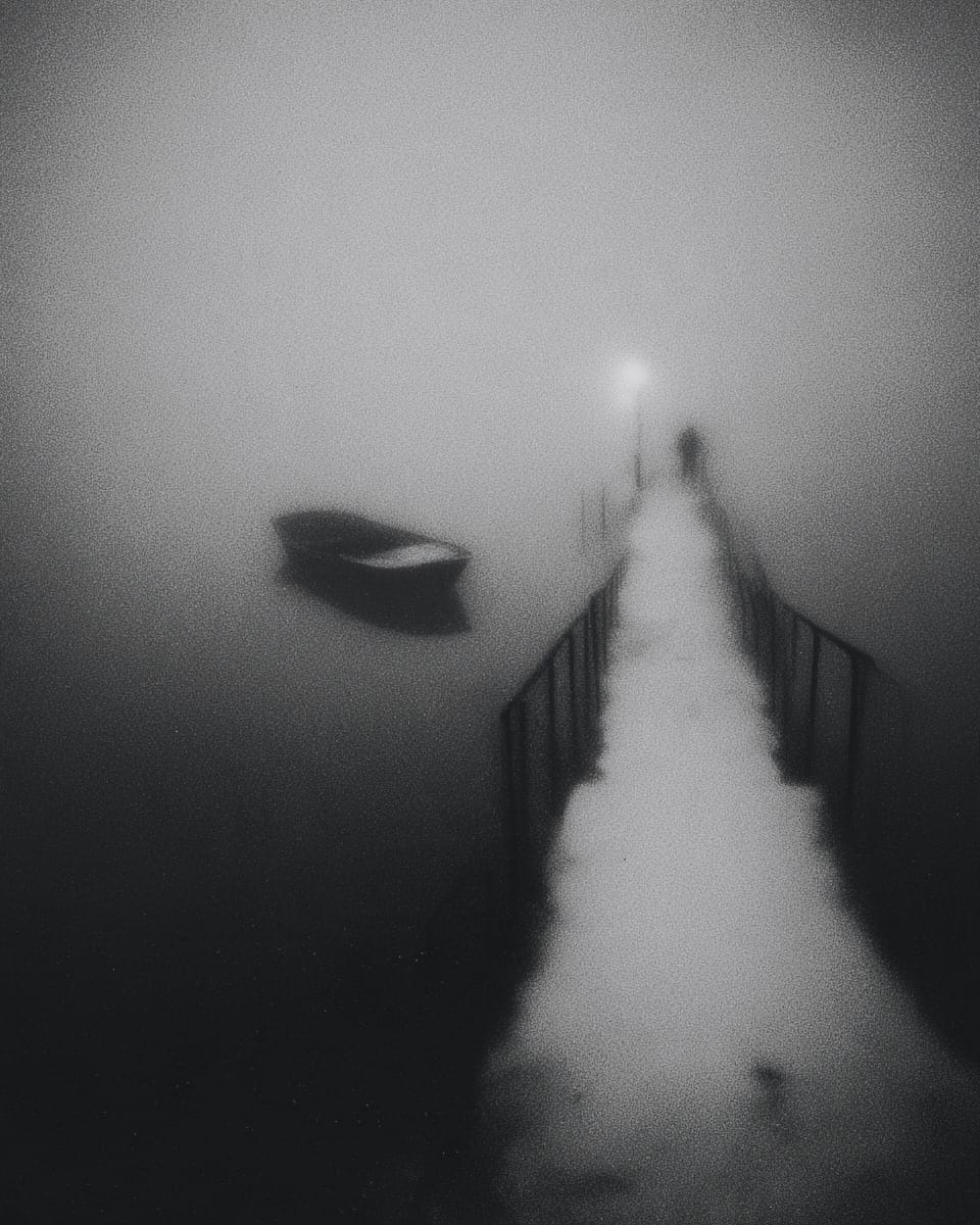 Grainy black-and-white image