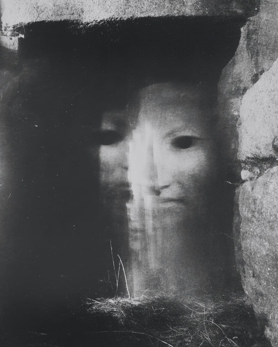 Grainy black-and-white image