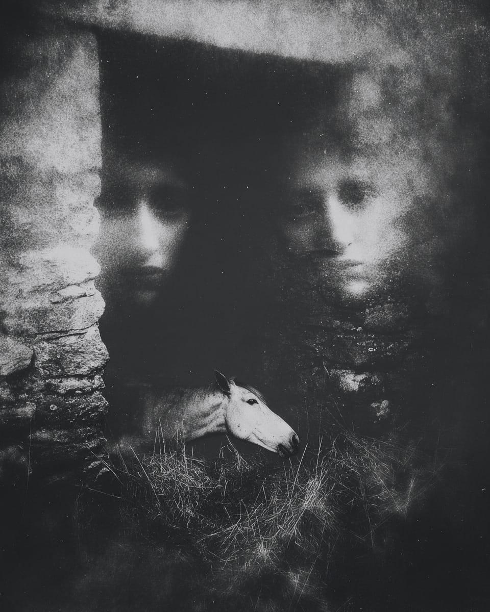 Grainy black-and-white image