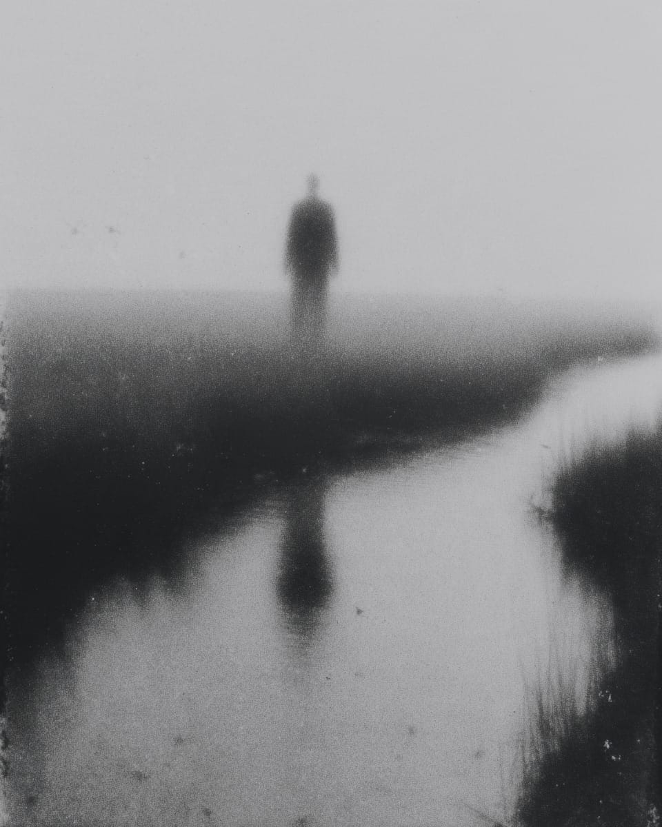 Grainy black-and-white image