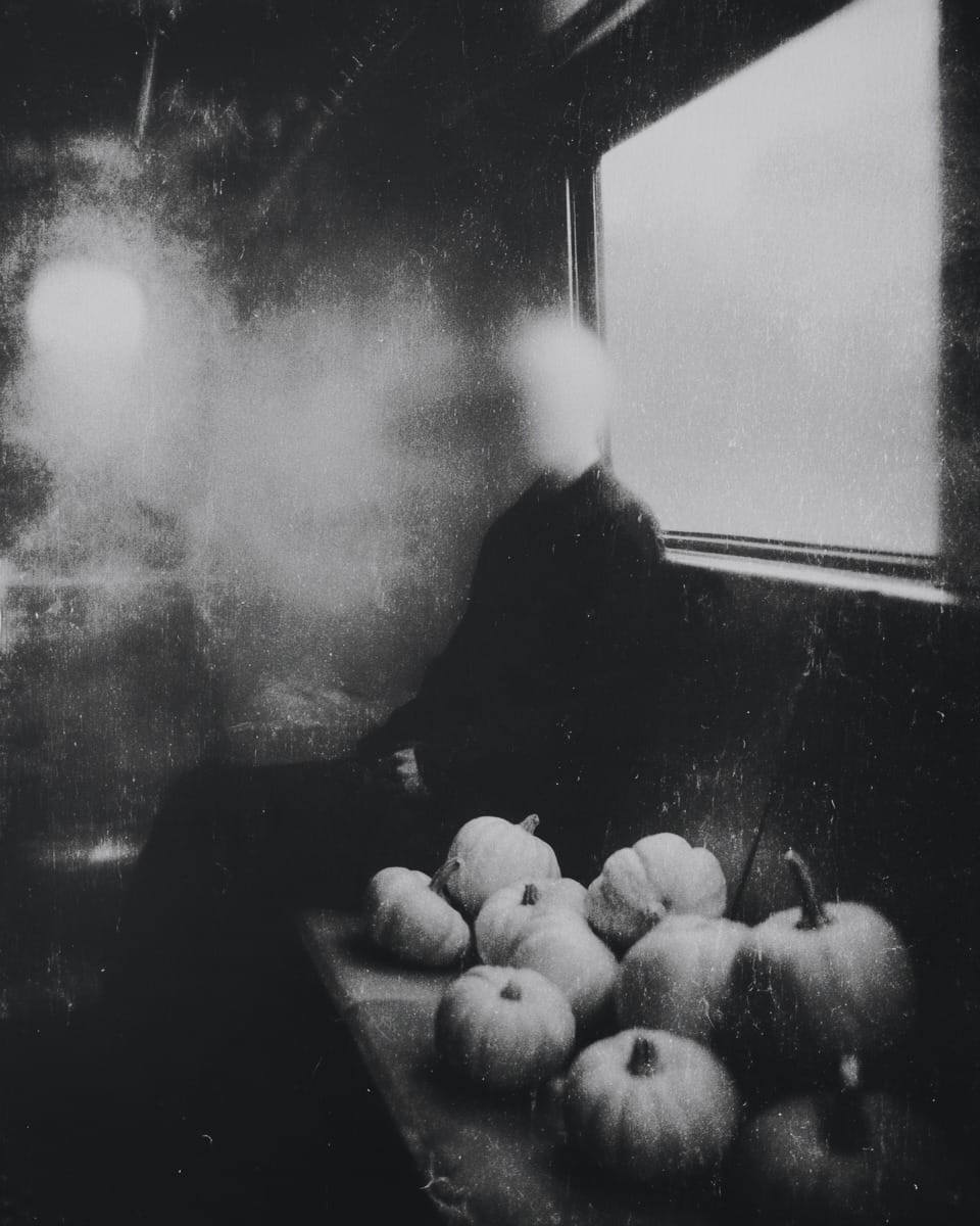Grainy black-and-white image