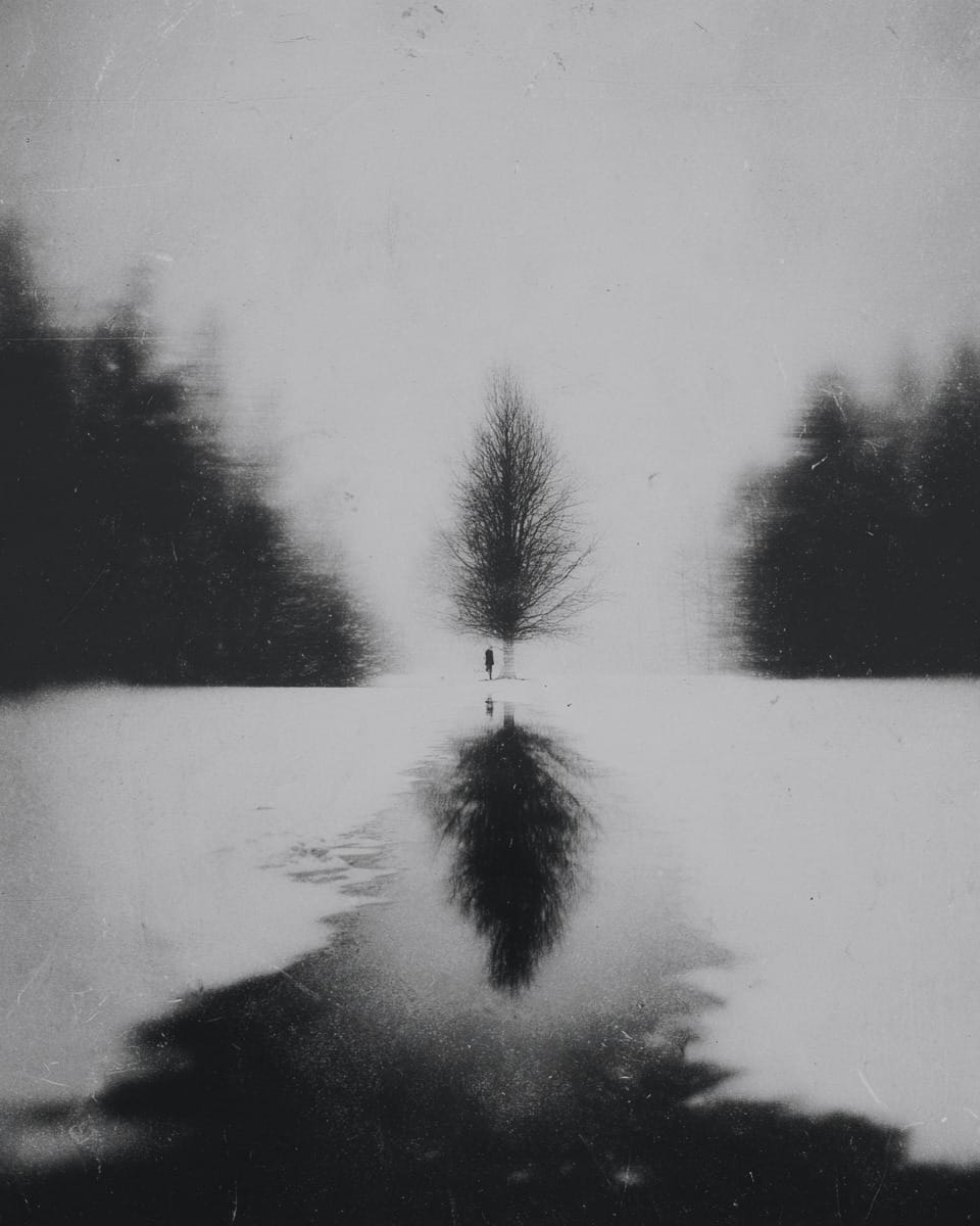 Grainy black-and-white image