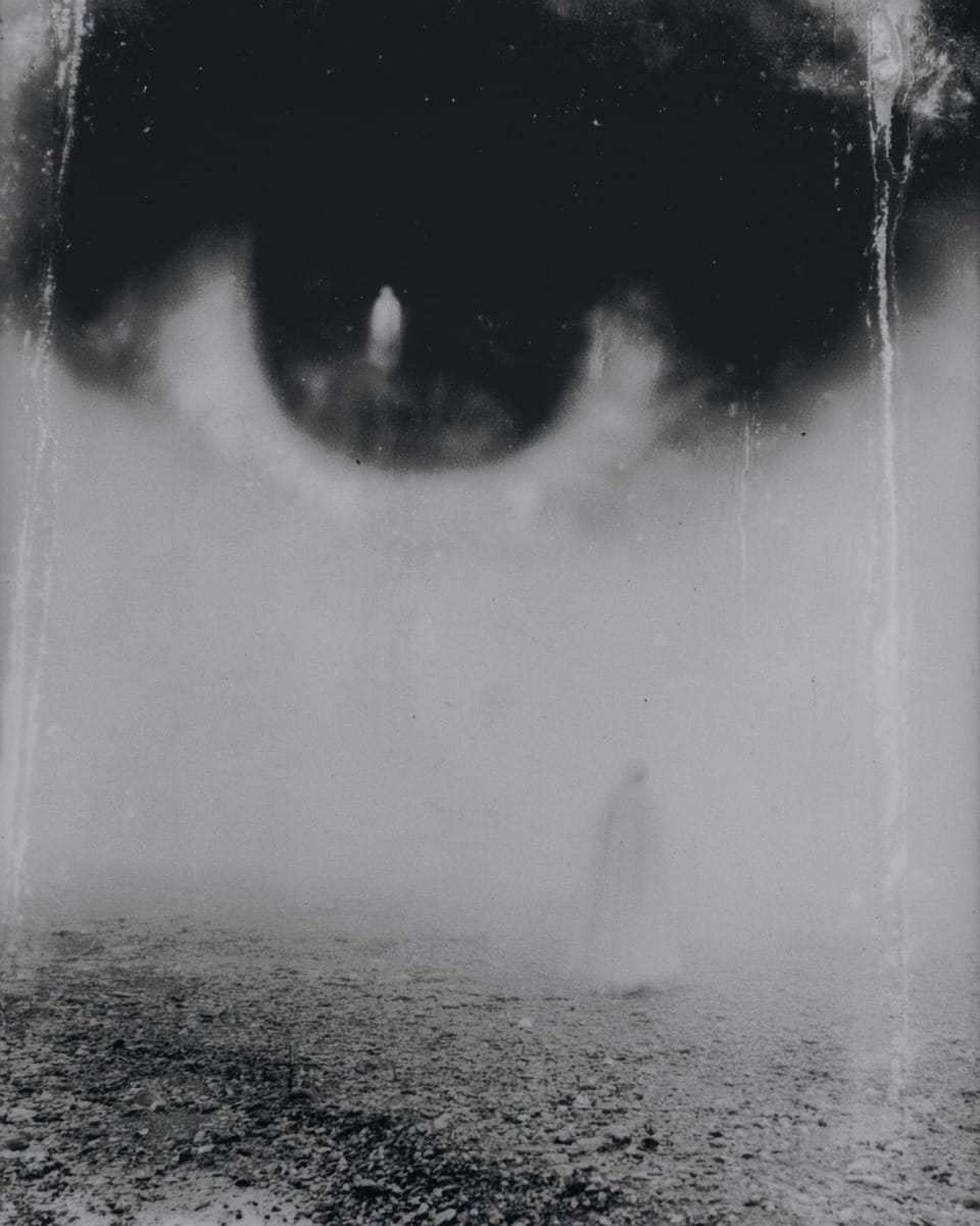 Grainy black-and-white image