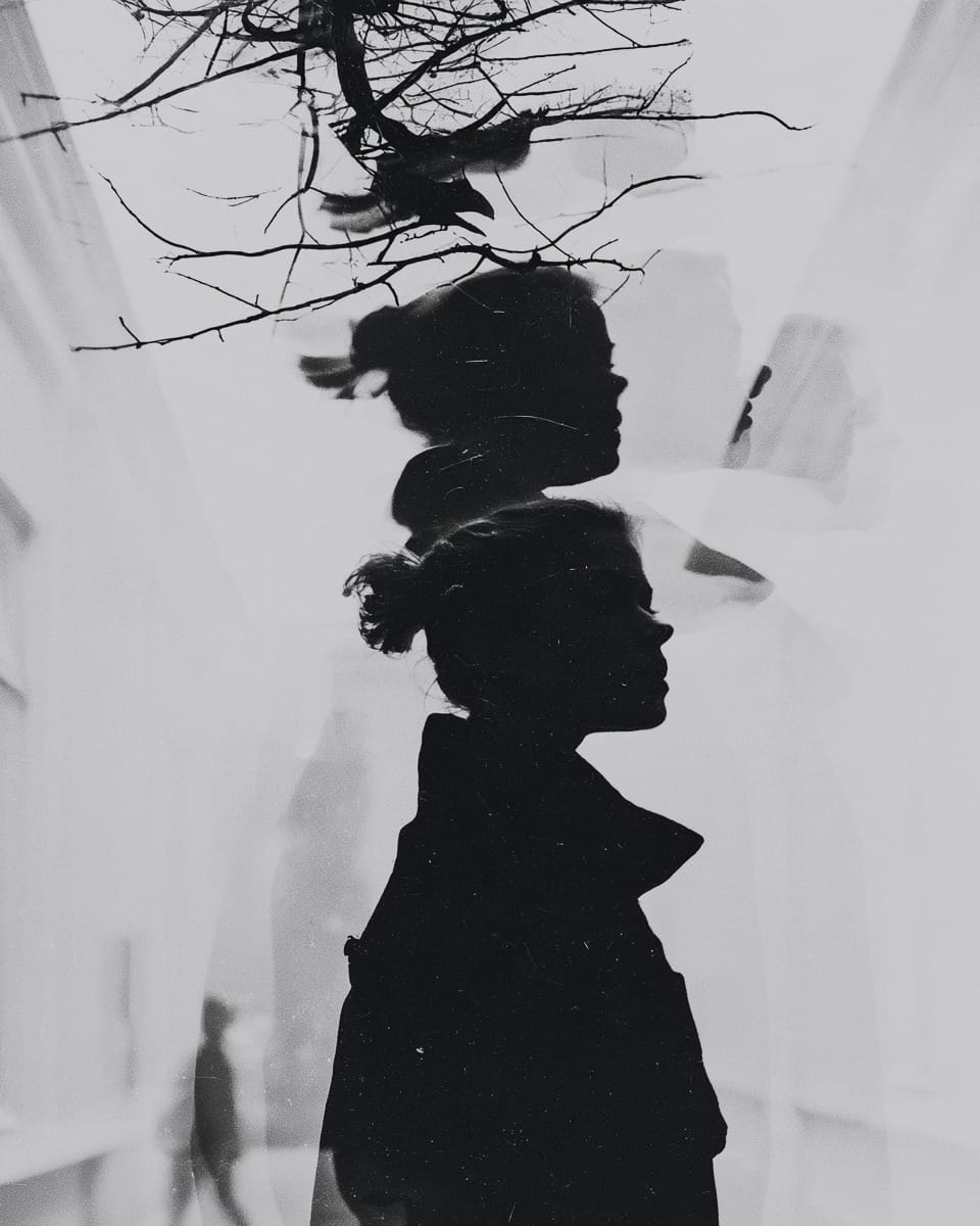 Grainy black-and-white image