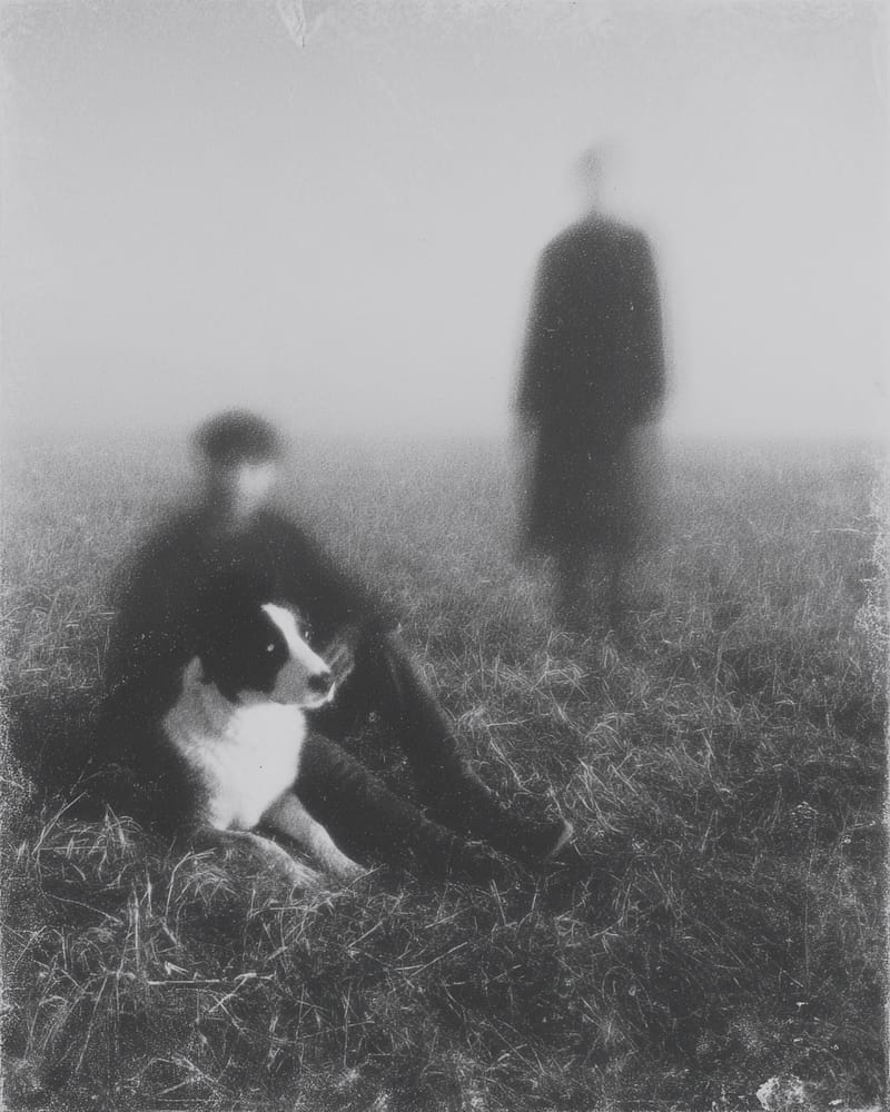 Grainy black-and-white image