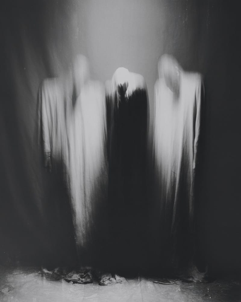 Grainy black-and-white image