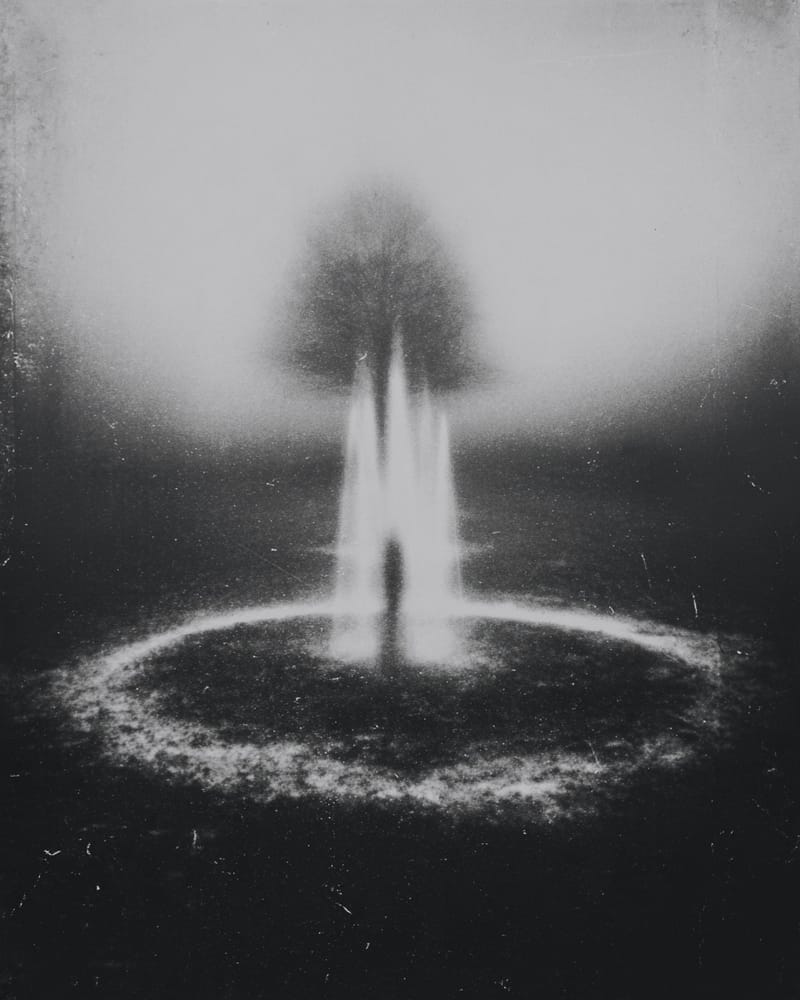 Grainy black-and-white image