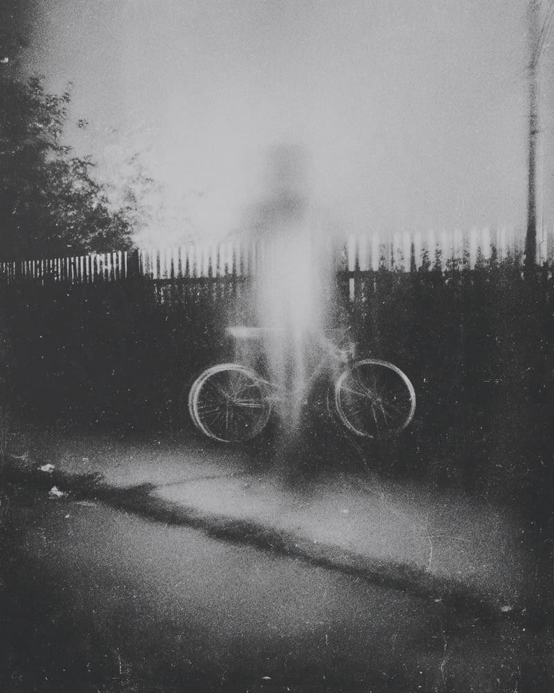Grainy black-and-white image
