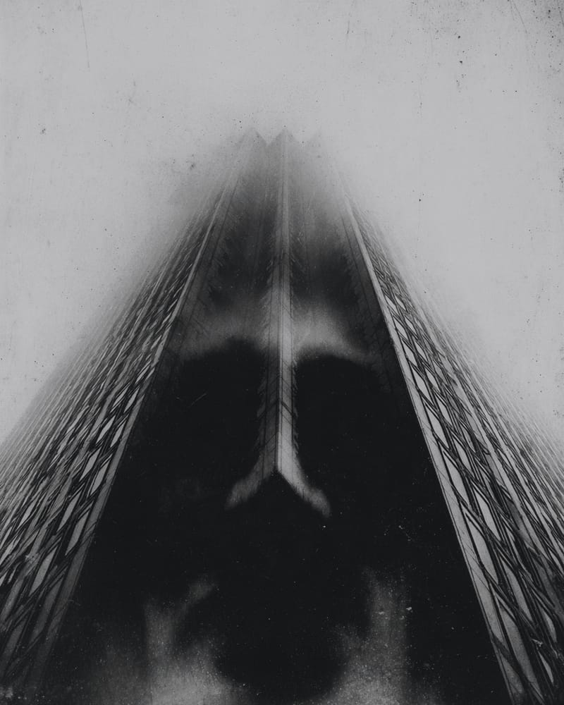 Grainy black-and-white image
