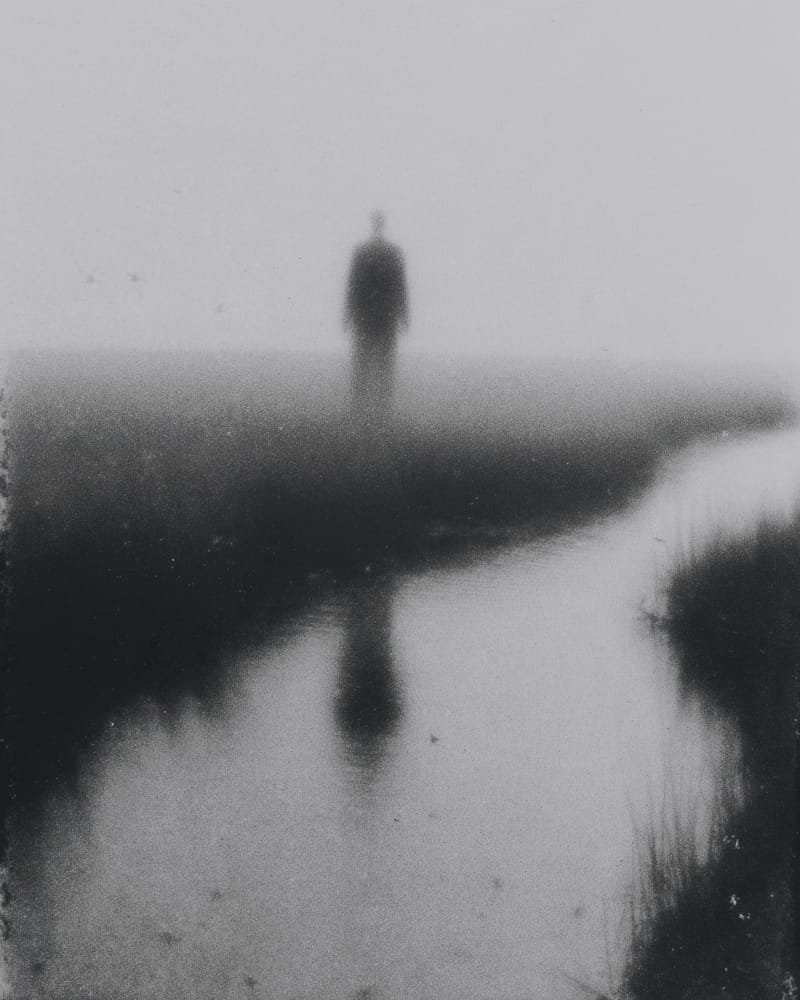 Grainy black-and-white image
