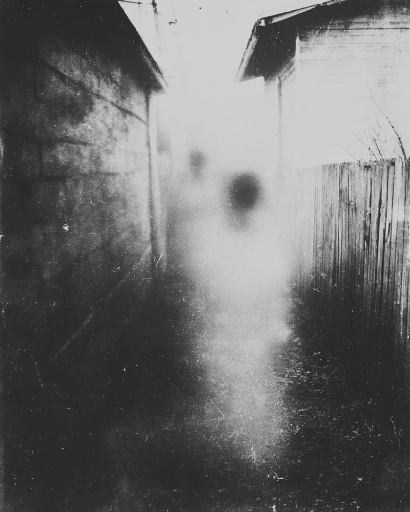 Grainy black-and-white image