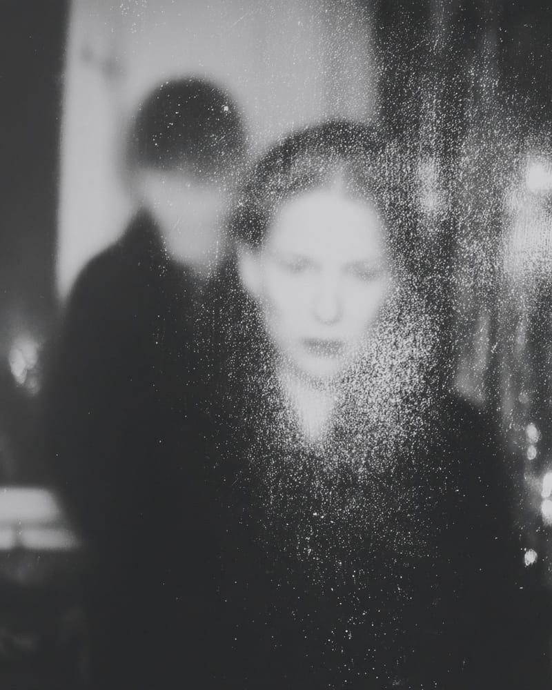 Grainy black-and-white image