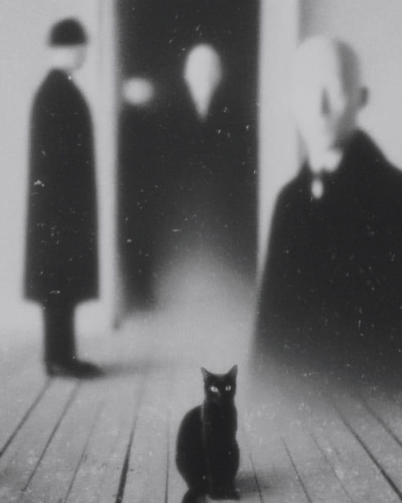 Grainy black-and-white image
