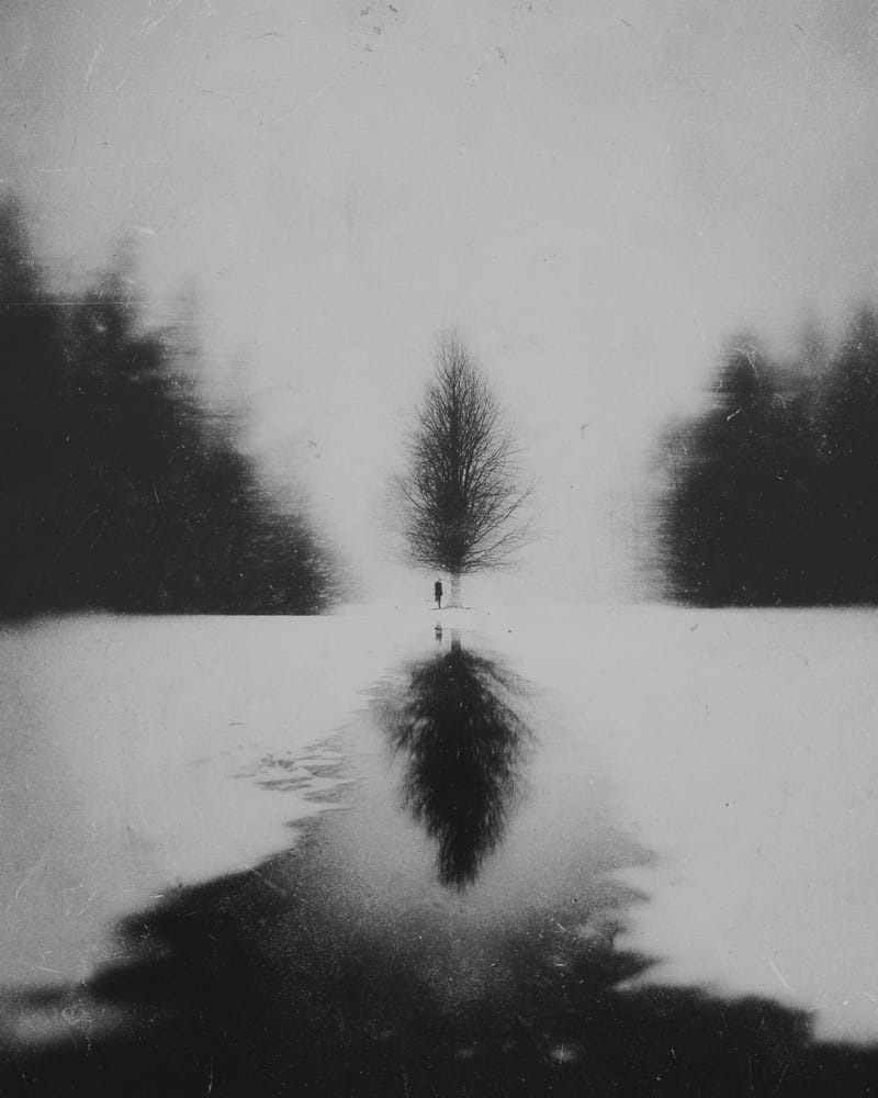 Grainy black-and-white image
