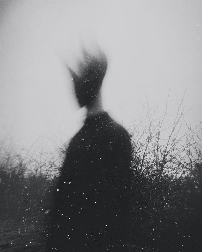 Grainy black-and-white image