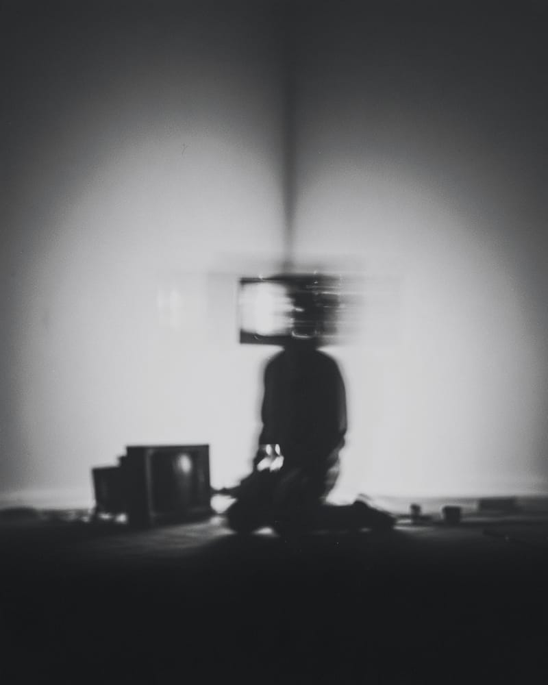 Grainy black-and-white image