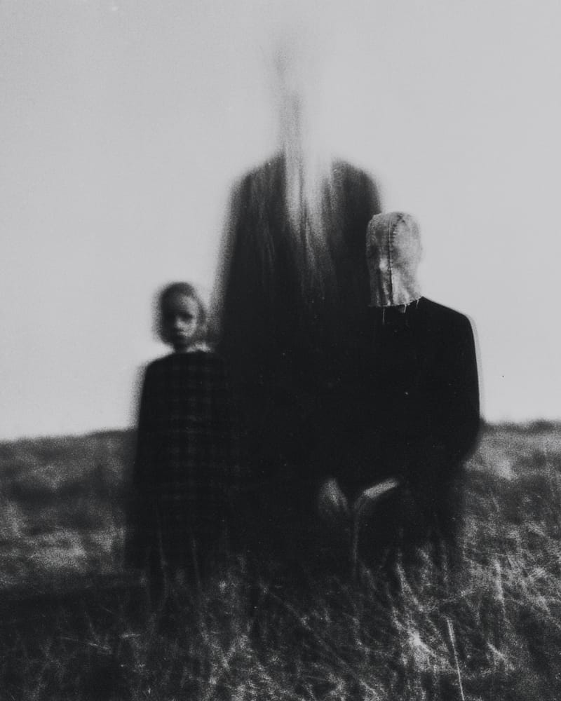 Grainy black-and-white image