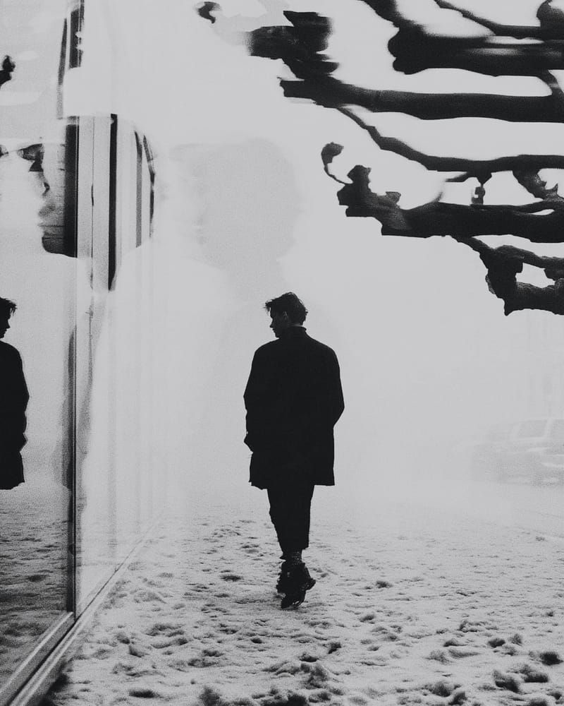 Grainy black-and-white image